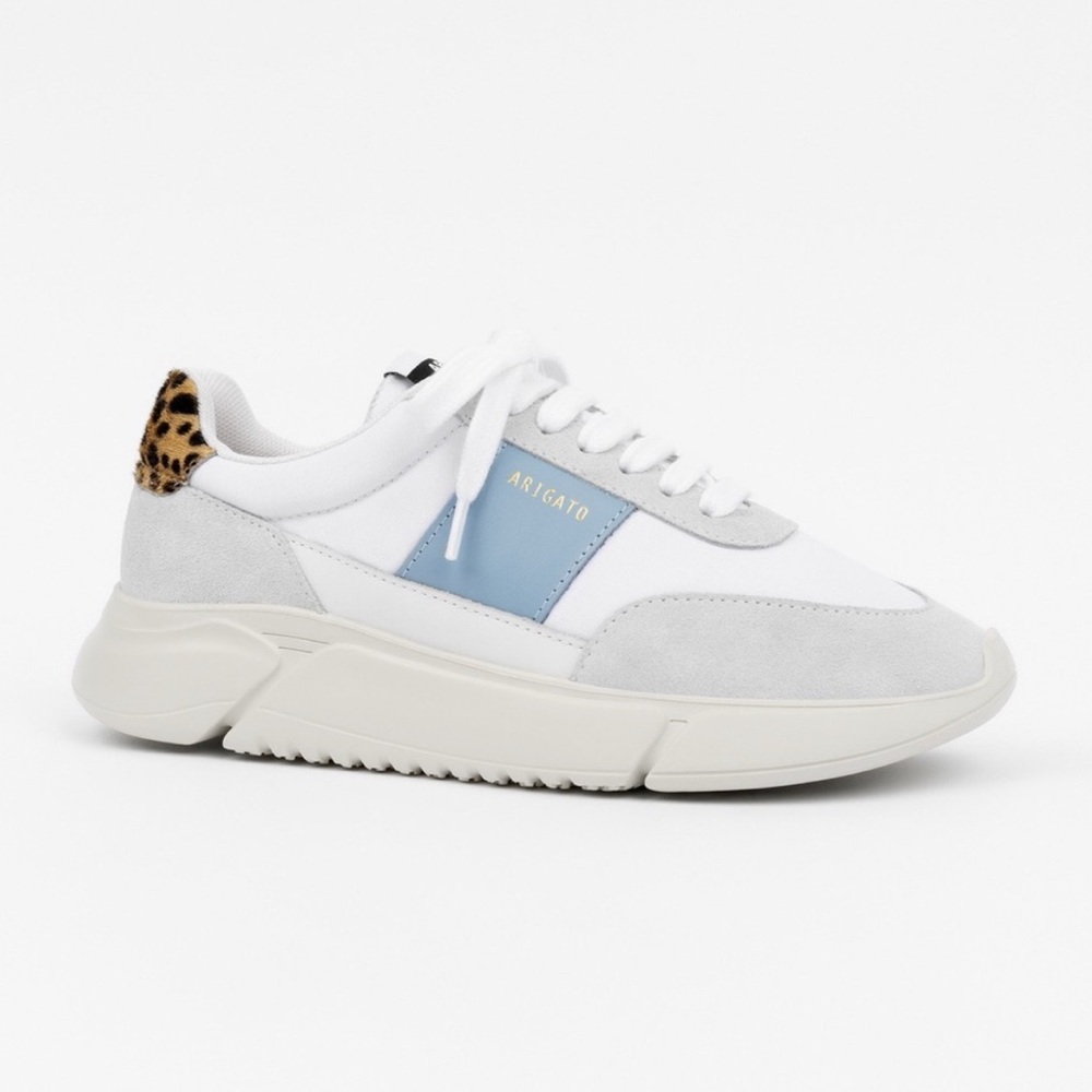 Axel Arigato Genesis Vintage Runner (US 9) in White/Dusty Blue/Leopard